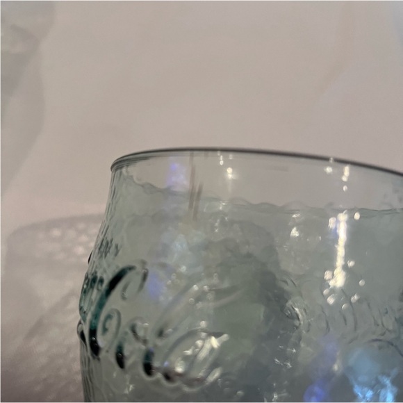Vintage Pebbled Plastic Coca Cola Embossed Logo Glasses 6.5 Inch Tall Coke - Picture 5 of 16